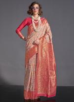 Modal Silk Pink Festival Wear Kashmiri Work Saree